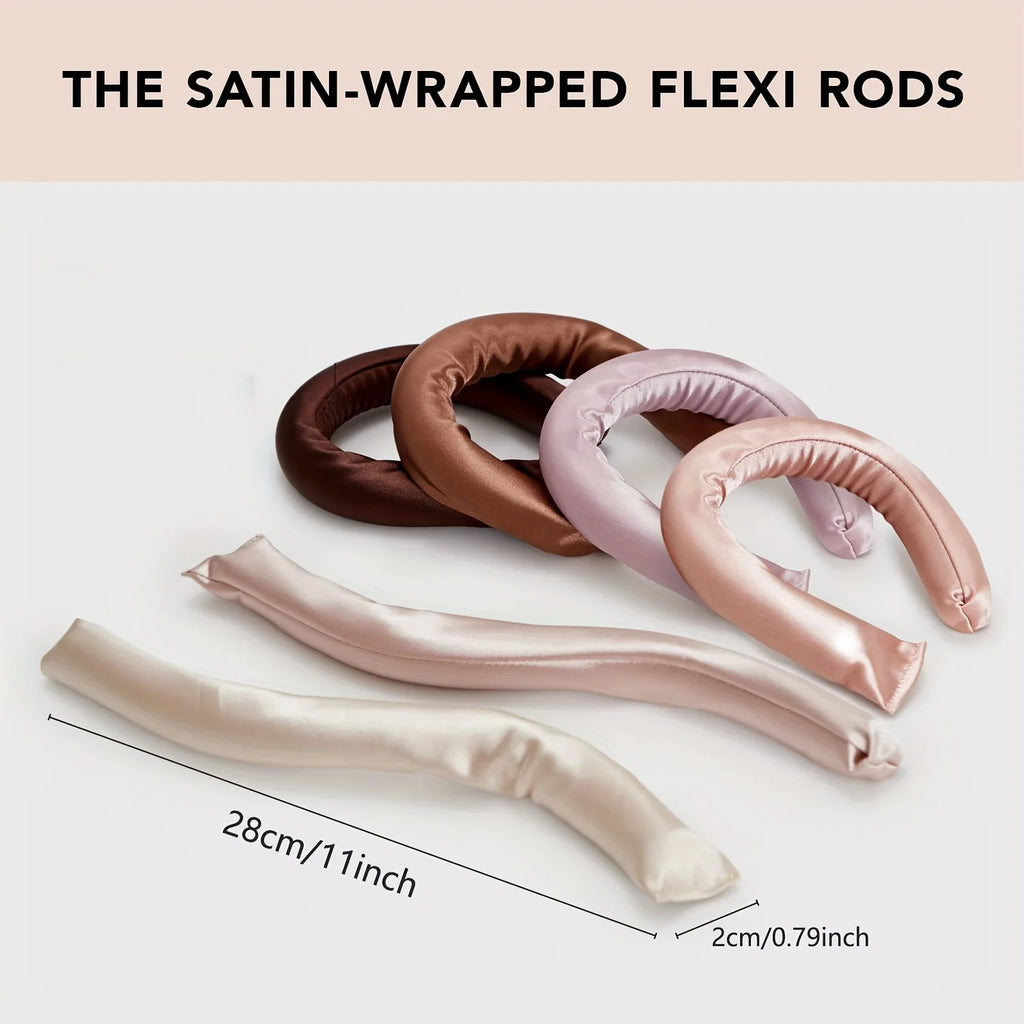 6PCS Satin Heatless Curlers