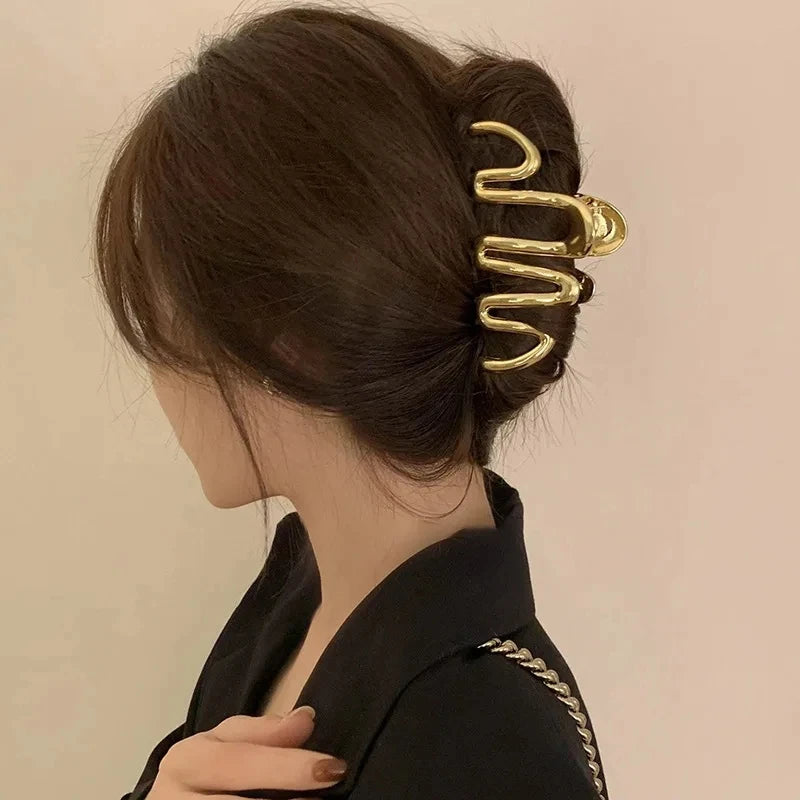 Geometric Metal Claw Clip