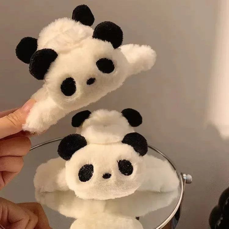 Panda Plush Hair Claw