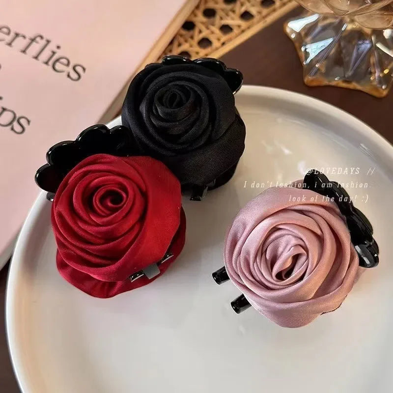Rose Flower Hair Claw