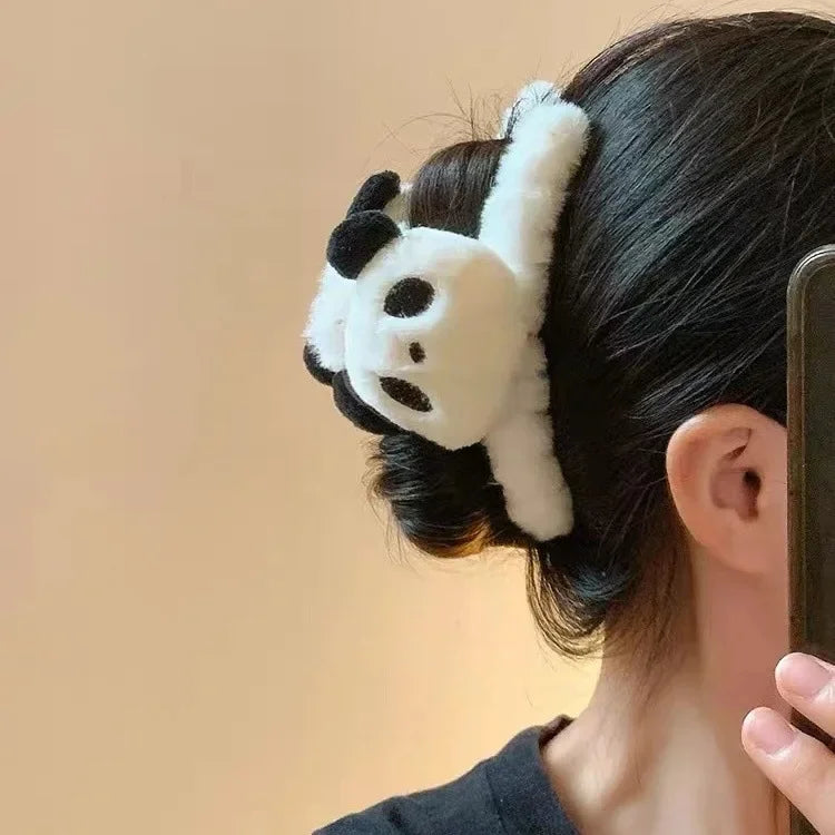 Panda Plush Hair Claw